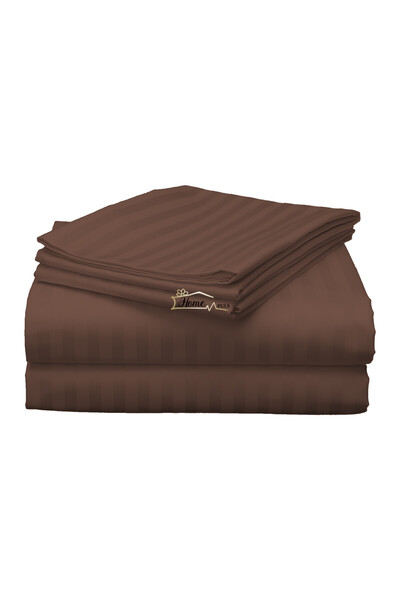 HomePuls Cearșaf de pat o persoană Damasc Policoton dunga 1 cm, 160 x 230 cm,...