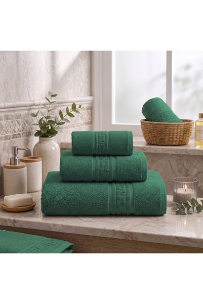 Ralex Prosop de mână 30 x 50 cm 100% bumbac, bordură grecească 500 g/m², verde