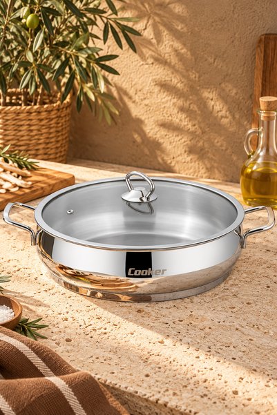 Cooker Paslanmaz Çelik 30 Cm Basık Tencere