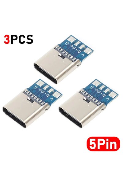 Choice6 موصل USB 3.1 نوع C بـ 3 أو 5 دبابيس، 20/10/1 قطعة، مقبس أنثى/ذكر للحام