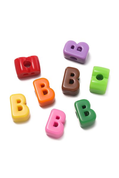 Choice3 B 10pcs/Lot Acrylic Letter Large Hole Beads Charm Loose Spacer Bead f...