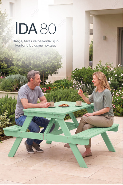 Smart Legs Bahçe Piknik Masası İDA 80 2 Kişilik Doğal Ve Kullanışlı Tasarım
