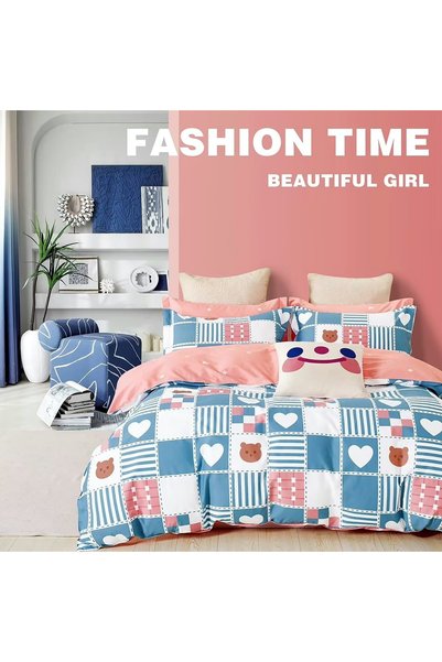 Ralex Lenjerie de pat dublu king size Percale imprimat Bumbac 100% 6 piese ce...