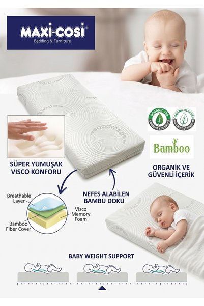 MAXİ-COSİ 80X130 BAMBOO VİSCO BEBEK YATAĞI 80*130 PARK BEŞİK YATAĞI ( YASTIK ...