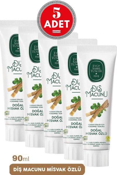 Eyüp Sabri Tuncer Doğal Diş Macunu 90 Ml Misvak x5 Adet