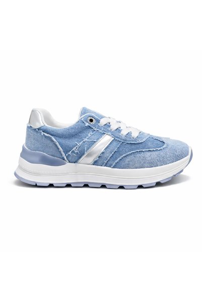 BEST WOMAN Teniși sport denim albaștri din denim cu talpă cu amortizare – Sneakerși sport casual cu talpă joasă