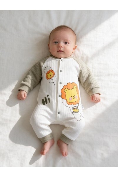 mandalinsbaby Baby Boy Jumpsuit with Lion Print