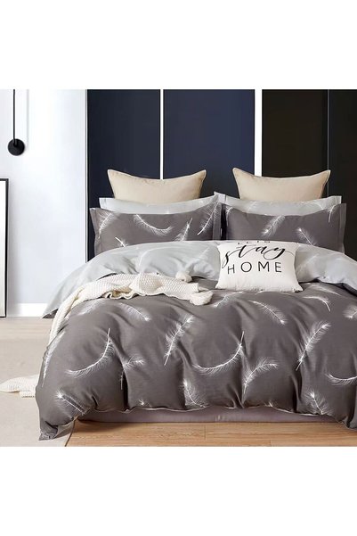 Ralex Lenjerie de pat dublu Percale imprimat Bumbac 100% 4 piese cearșaf pat ...