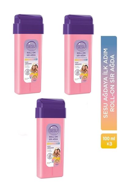 Sesu Roll-on Sir Ağda 100 ml Hassas Cilt Pembe Sea 3 Adet