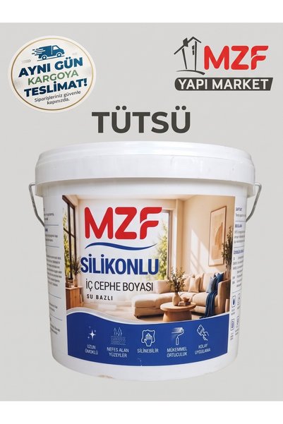 MZF Silikonlu Silinebilir Su Bazlı İç Cephe DUVAR BOYASI KOKUSUZ – MAT – YÜKSEK KAPATICILIK - TÜTSÜ - AÇIK GRİ