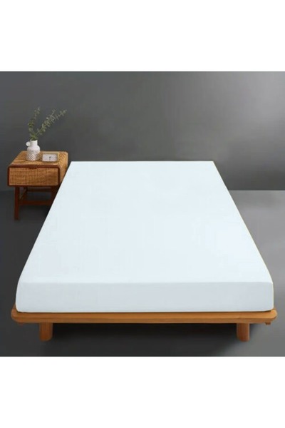 Ralex Husă pat tricot jerse bumbac 100%, pentru saltea de 180x200 cm Alb