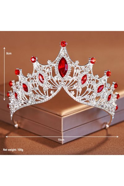Choice12 Red Bridal Headwear Green-Colour Ladies Exquisite Dazzling Party Pag...