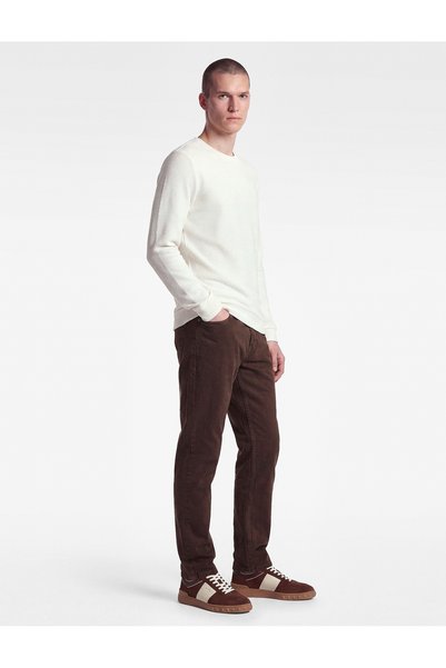 Koton Βαμβακερό μακρυμάνικο φούτερ με υφή Basic Crew Neck
