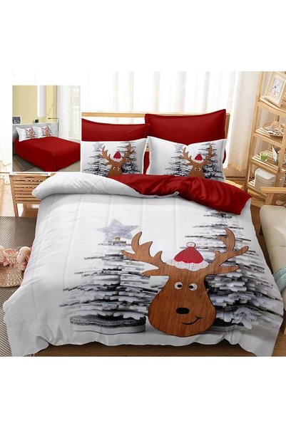 Ralex Lenjerie de Pat Finet 3D cu Motive Festive, 6 Piese, Cearșaf 220x230 cm...