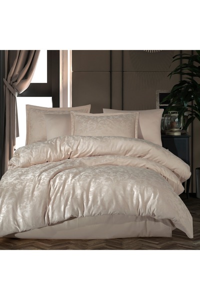Clasy Lenjerie pat dublu Jacquard 100% Bumbac 6 piese, cearșaf pat 240x260 cm...