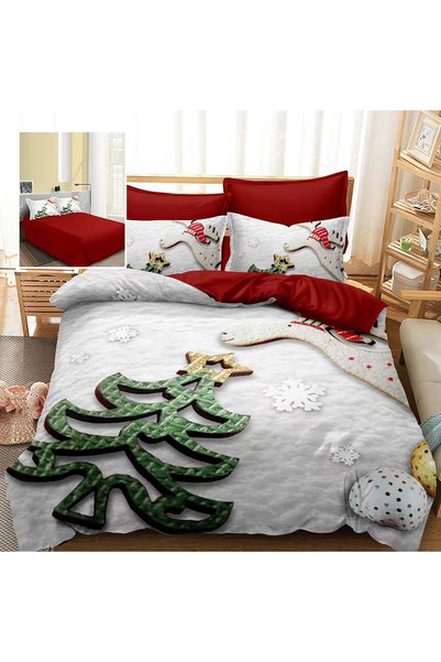Ralex Lenjerie de Pat Finet 3D cu Motive Festive, 6 Piese, Cearșaf 220x230 cm...