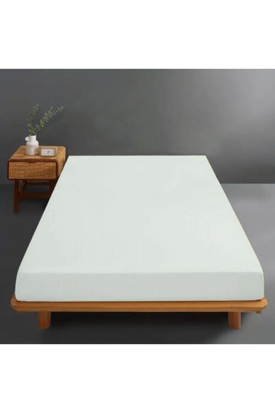 Ralex Husă pat tricot jerse bumbac 100%, pentru saltea de 140 x 200 cm Crem