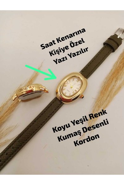 Brality SAAT KENARINA KİŞİYE ÖZEL YAZI YAZILIR , Roma Rakamlı Vintage Kadın K...