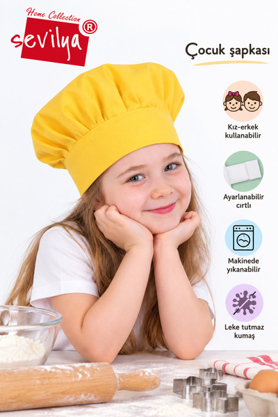 sevilya Adjustable Children's Chef Cook Hat (Adjustable Children's Chef Cooke...