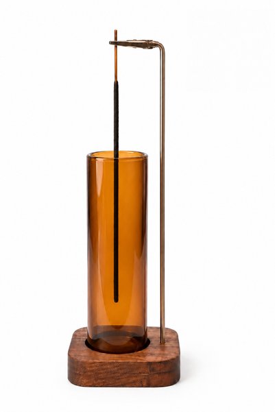 Alqua Dekoratif Ahşap Tütsülük Gold Detaylı Amber Cam Tütsü Standı 20 Adet Tü...