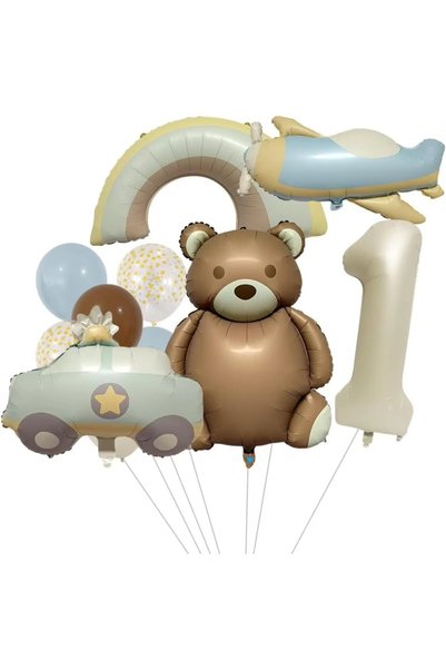 Choice As Picture 1 13Pcs Teddy Bear Balloon Set With Numbers 0-9 For Baby Bi...