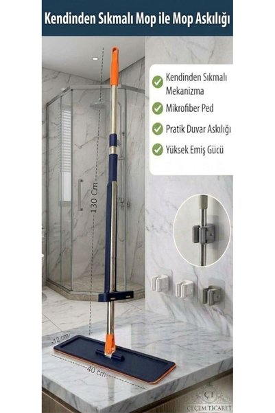 çt çeçem ticaret Kendinden Sıkmalı Mop Katlanabilir Tekerlekli Kova