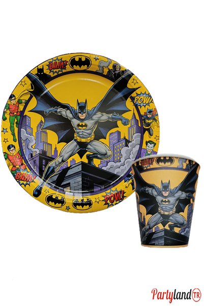 PartylandTR Batman 16 Adet Tabak 16 Adet Bardak