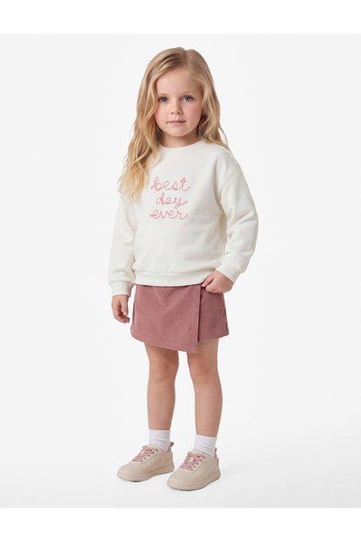 Koton Embroidered Crew Neck Long Sleeve Sweatshirt