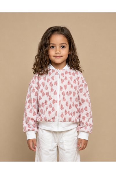 minojoy Girl's Jacquard Fabric Long Sleeve Jacket