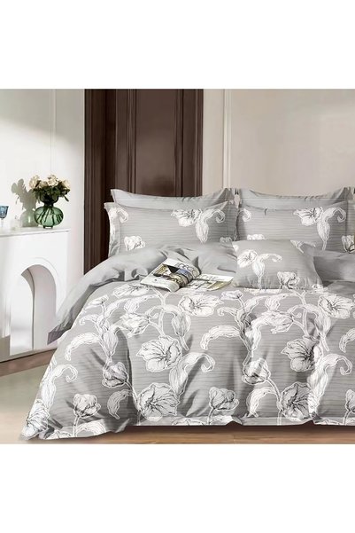 Ralex Lenjerie pat dublu 6 piese Percale Bumbac 100%, 6 piese, cu husă saltea...
