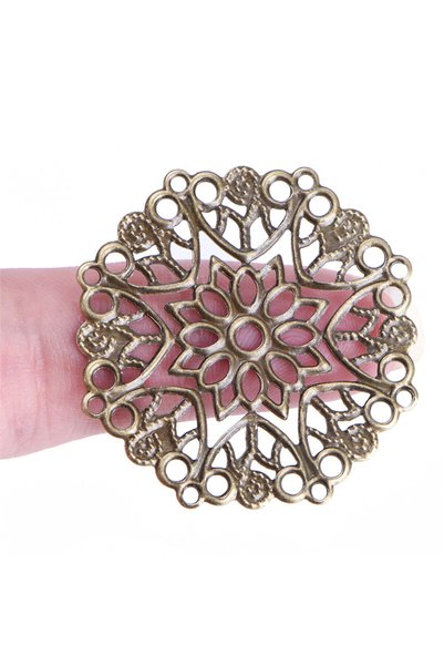 Choice Bronze 50PCS Bronze Filigree Flower Connectors Crafts DIY Jewelry Maki...