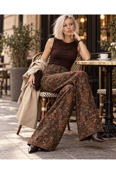 ibeeka Women's Clothing New Season Ethnic Bohemian Patterned Cotton Jeans