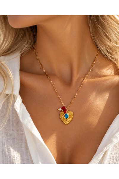 HERCY 316 L Stainless Steel Mini Baroque Pearl Heart Necklace |   Gold Steel ...