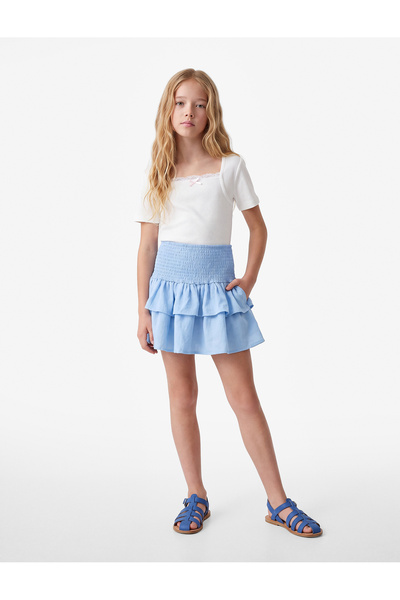 Koton Tricou cu mânecă scurtă decolteu pătrat din bumbac