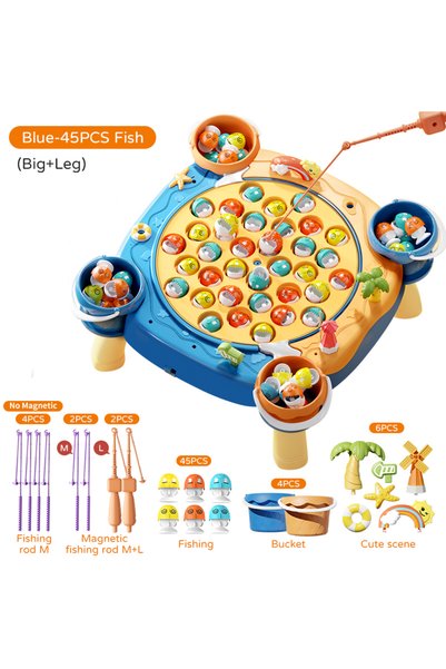 Choice 45PCS Blue P Kids Magnetic Fishing Play for Children Electric Fishing ...