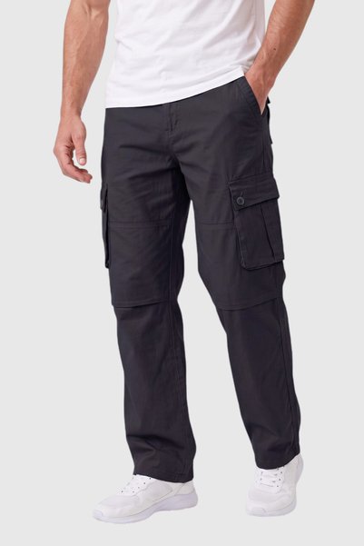 DeepSEA Erkek Relaxed Fit Bol Kesim Likralı Lacivert Outdoor Kargo Pantolon – Çok Cepli Geniş Paça 1705421