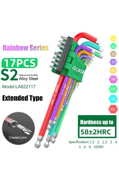 Choice LA622117 LAOA 9pcs Hexagonal Wrench Hanging Screwdriver With Screwdriv...