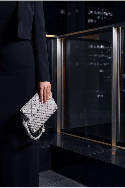 Love Macrame Gümüş El Yapımı Makrome Abiye El Çantası – Astarlı Clutch Portföy