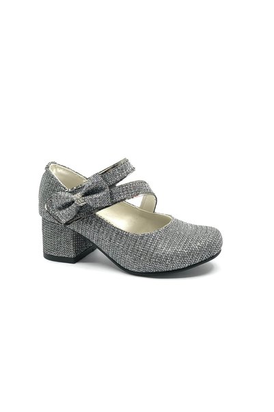 KOCAMANLAR İremsu 7845 Side Ribbon Girls' Heeled Children's Shoes PLATINUM