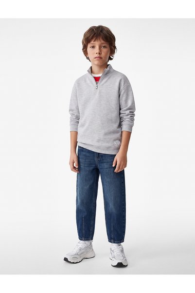 Koton Half-Zip Long Sleeve High-Neck Sweatshirt