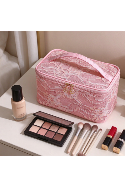 Generic Brand Lace Makeup Bag for Women, Large Capacity Cosmetic Pouch Portab...
