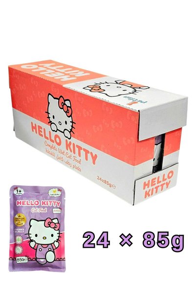 Hello Kitty طعام القطط الرطب للقطط البالغة 85 جرام × 24 قطعة |   نكهة الدجاج ...