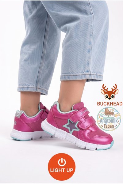 BUCKHEAD Işıklı Kız Çocuk Rahat Flex Foam Taban Günlük Spor Ayakkabı