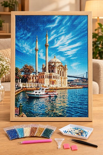 LİVA CRAFT Art & Craft مجموعة ألغاز الرسم الماسي، مسجد أورتوكوي والمضيق 30x40...