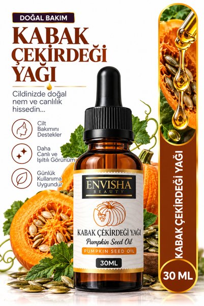 Envisha Beauty Kabak Çekirdeği Yağı %100 Pumpkin Seed Oil Soğuk Sıkım - 30 ML