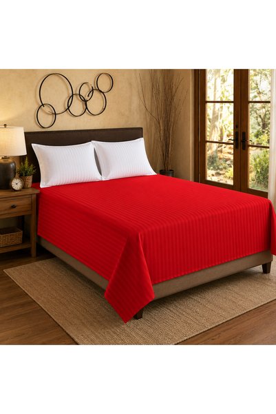 Kotonia Home Cearșaf de pat Deco, 100% bumbac, satin damasc, dungi mărime 1 c...