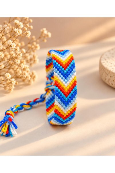 Bidüğüm Unisex Colorful Woven Friend Bracelet - Handmade, Adjustable Size, La...