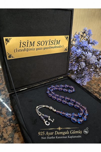 zikir tesbih premıum Ateş Kehribar Tesbih 925 ayar Gümüş Püskül , Kadife Kutu...