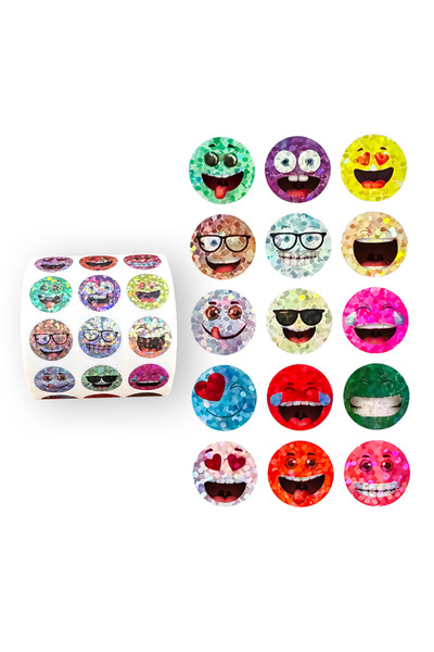 Choice MULTI 1500 Pcs/Round Glitter Foil Small Round Stickers,15 Designs Happ...