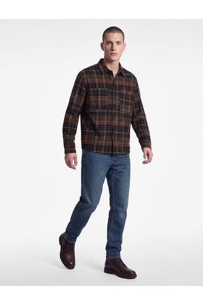 Koton Ekoseli Cepli Rahat Kalıp Pamuklu Klasik Yaka Uzun Kollu Oduncu Gömleği